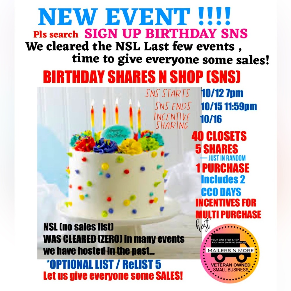 Increase closet activity & make that sale! pls do not sign up here ANNOUNCEMENT - Picture 1 of 13
